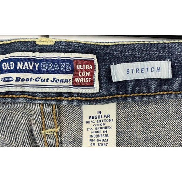 Old Navy Women’s Jeans Boot Cut Ultra Low Waist Medium Blue Size 14 - Picture 2 of 5